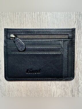 Kinzd minimalist leather card holder by Kinzd, featuring a zippered compartment